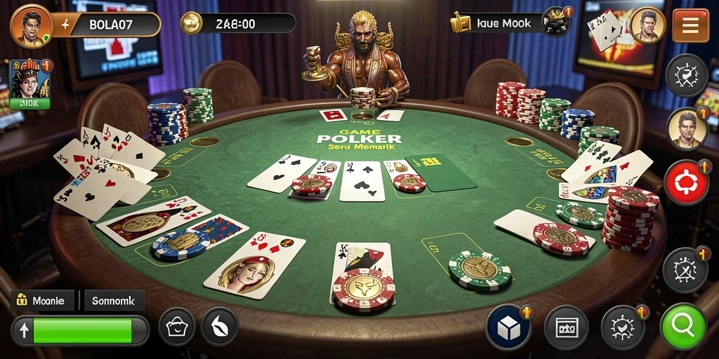 Tampilan menarik dari gameplay BOLA07 yang penuh aksi Poker.