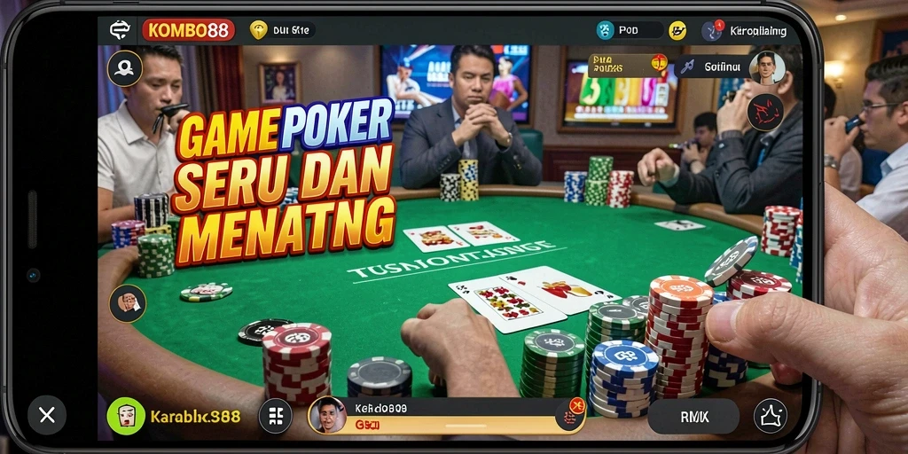 Tampilan gameplay Poker yang menarik di KOMBO88.