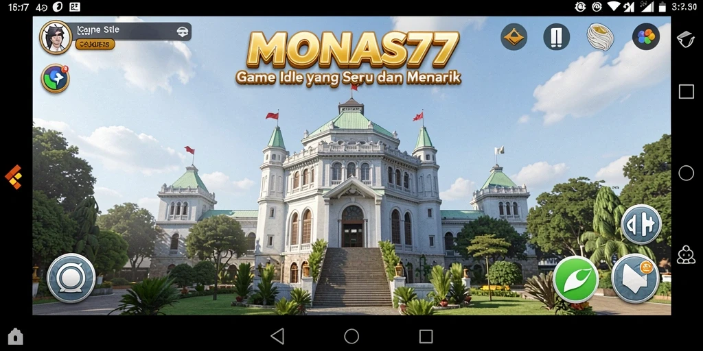Tampilan screenshot MONAS77 menunjukkan gameplay Idle yang menarik dan sederhana.