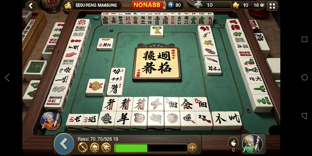 Tampilan gameplay NONA88 yang menarik dengan elemen Mahjong.