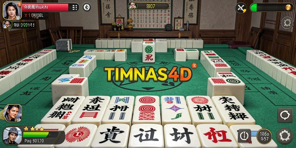 Tampilan gameplay Mahjong yang seru dan menarik di TIMNAS4D.